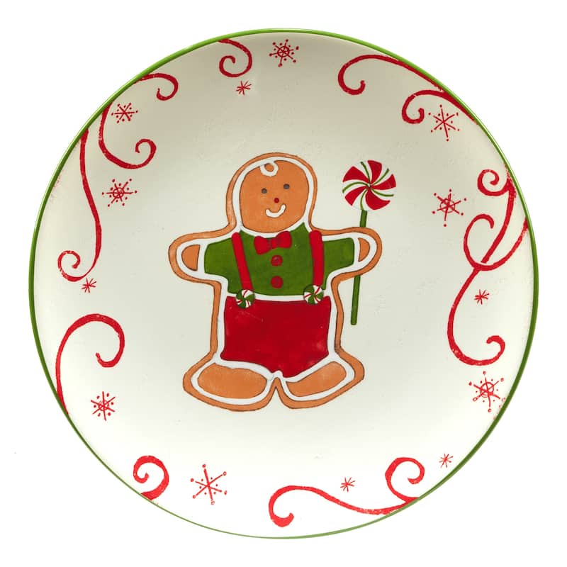 Certified International Holiday Magic Gingerbread 9" Dessert/Salad Plates, Set of 4