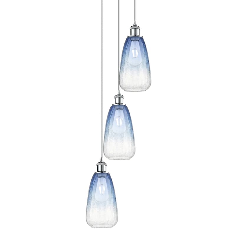 Innovations Lighting 113B-3P-40-13 Brookhaven Almond Pendant - Polished Chrome / Sapphire Blue
