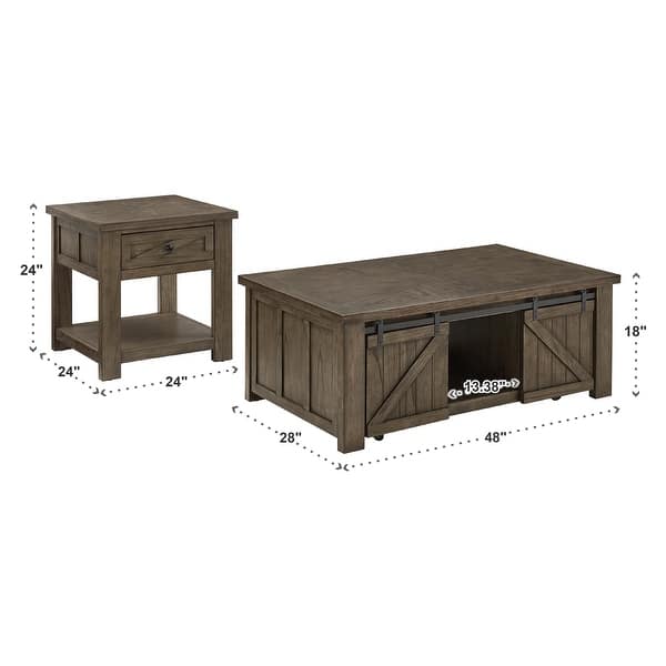 Sheldon Barn Door Coffee Table or Table Set by iNSPIRE Q Classic On Sale Bed Bath & Beyond