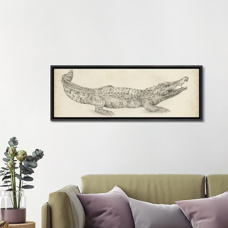 iCanvas "Crocodile Sketch" by Ethan Harper Framed