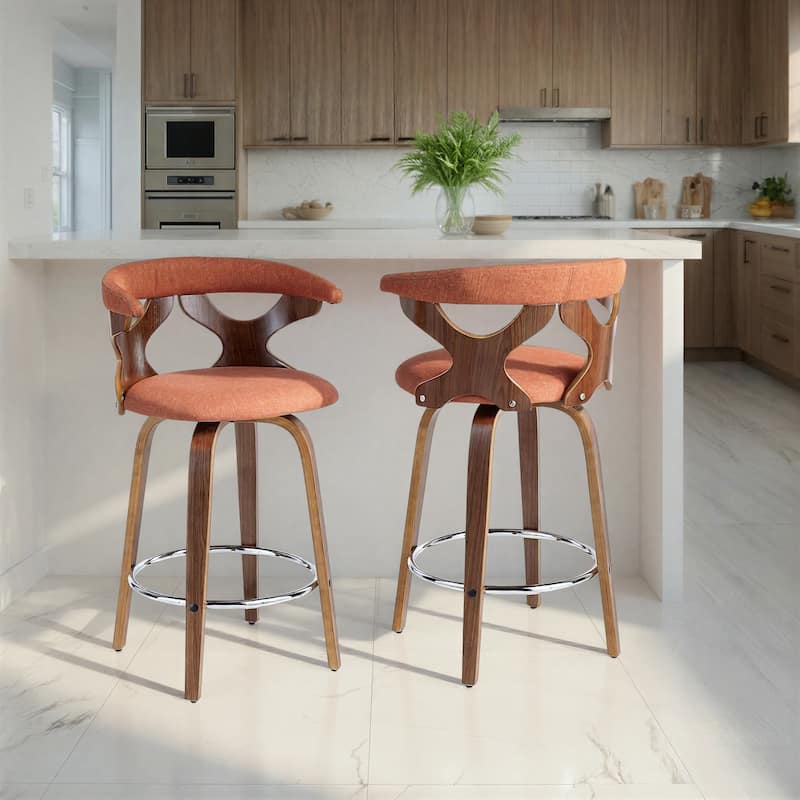 Carson Carrington Viby Fixed-Height Counter Stool with Bent Wood Legs & Round Footrest (Set of 2)