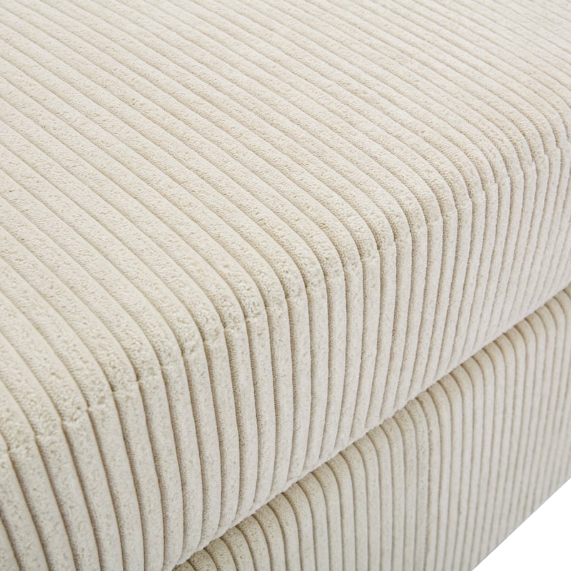 Modern Oversized striped Corduroy Ottoman