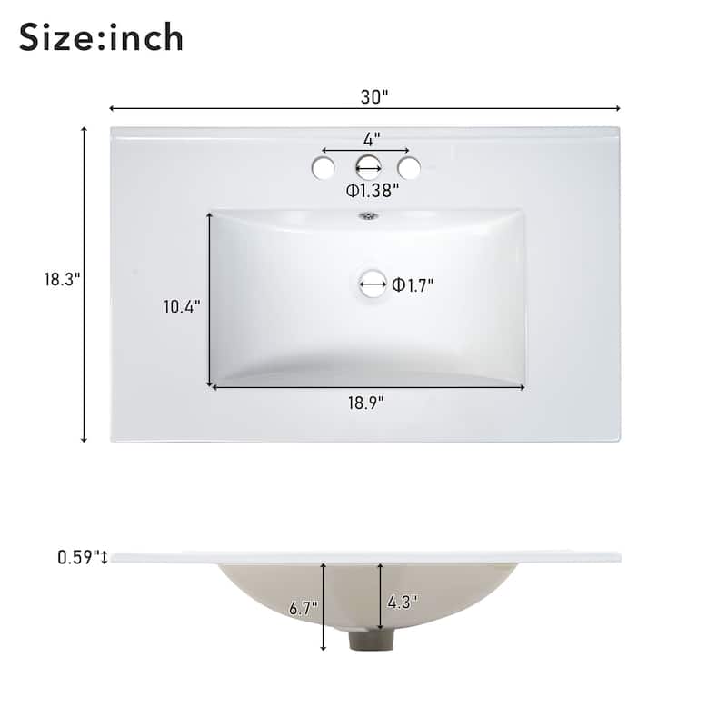 Bathroom Vanity Cabinet with Ceramic Sink