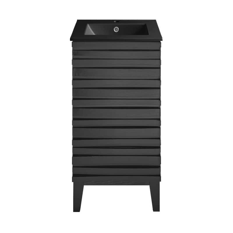 Swiss Madison SM-BV560 Cascade 19" Free Standing Single Basin Vanity - Black Oak / Matte Black - Oak Finish