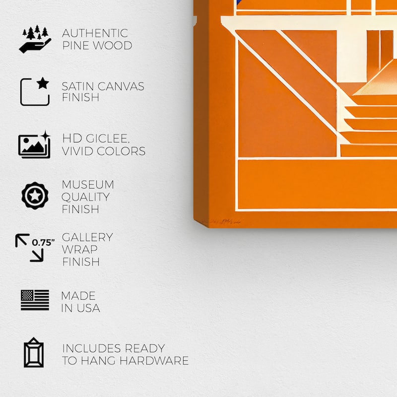 Wynwood Studio Canvas Abstract Minimalist Lines Orange and Modern & Contemporary Wall Art Canvas Print