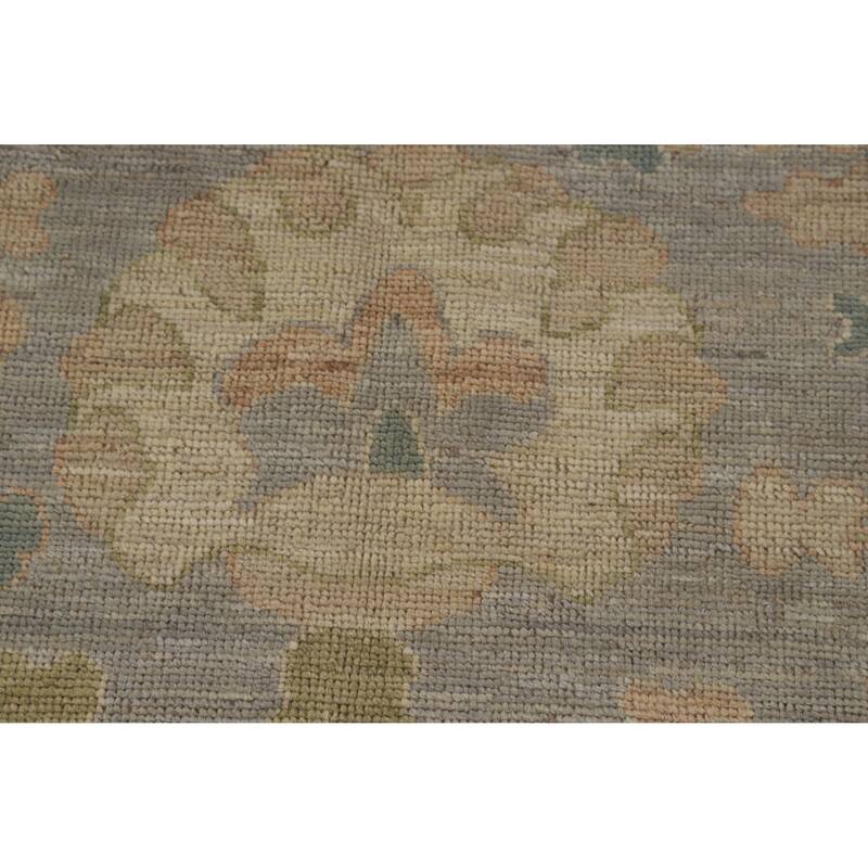 Hand Knotted Oriental 100% Wool Carpet Transitional All-Over Greys & Charcoal Oushak Area Rug - 10' 0'' X 8' 1''