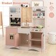 preview thumbnail 4 of 5, Kids Kitchen Playset with Microwave and Coffee Maker for Ages 3+-Pink - 40" x 13.5" x 43" (L x W x H)