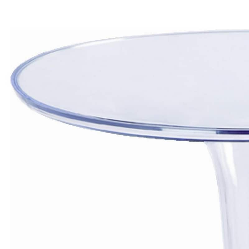 19 in. Clear Round Plastic End Table, Sturdy Build End Side Table for Living Rooms
