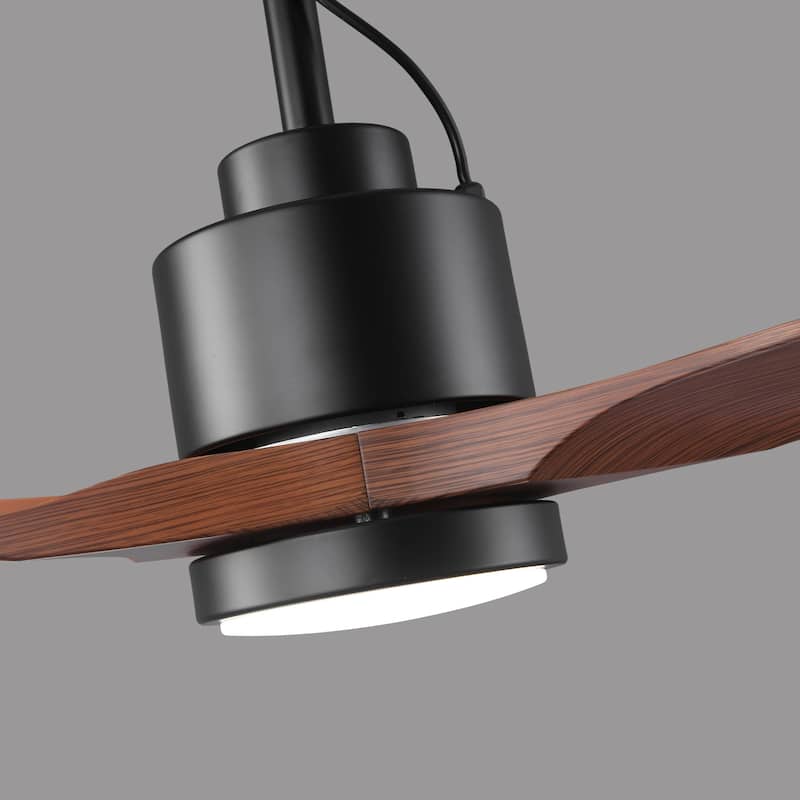 42" Classic Black Waterproof Wet Outdoor Smart Ceiling Fan with Light and APP Control