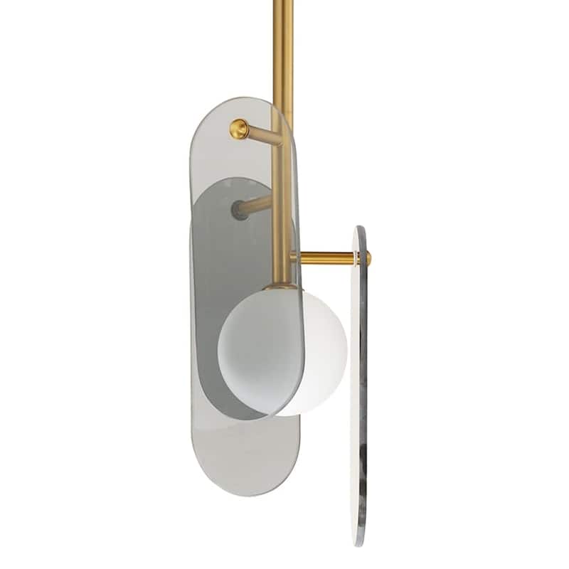 Studio M SM24811MSK Megalith 7" Wide LED Abstract Mini Pendant by Nina - Natural Aged Brass