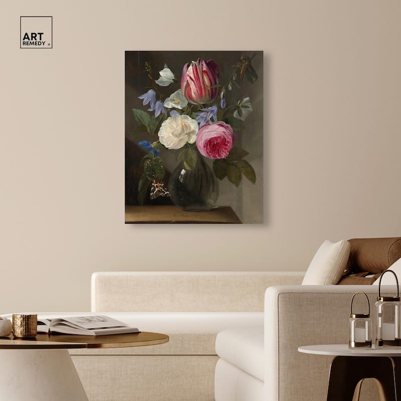 Roses and a Tulip Canvas by Art Remedy, Gallery Wrapped