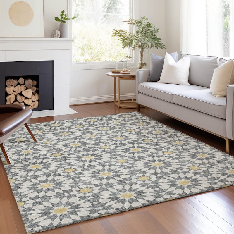 Machine Washable Indoor/ Outdoor Chantille Morrocan Boho Rug