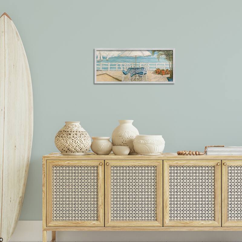 Stupell Coastal Restaurant Overlook Framed Giclee Art Design By Charlene Olson