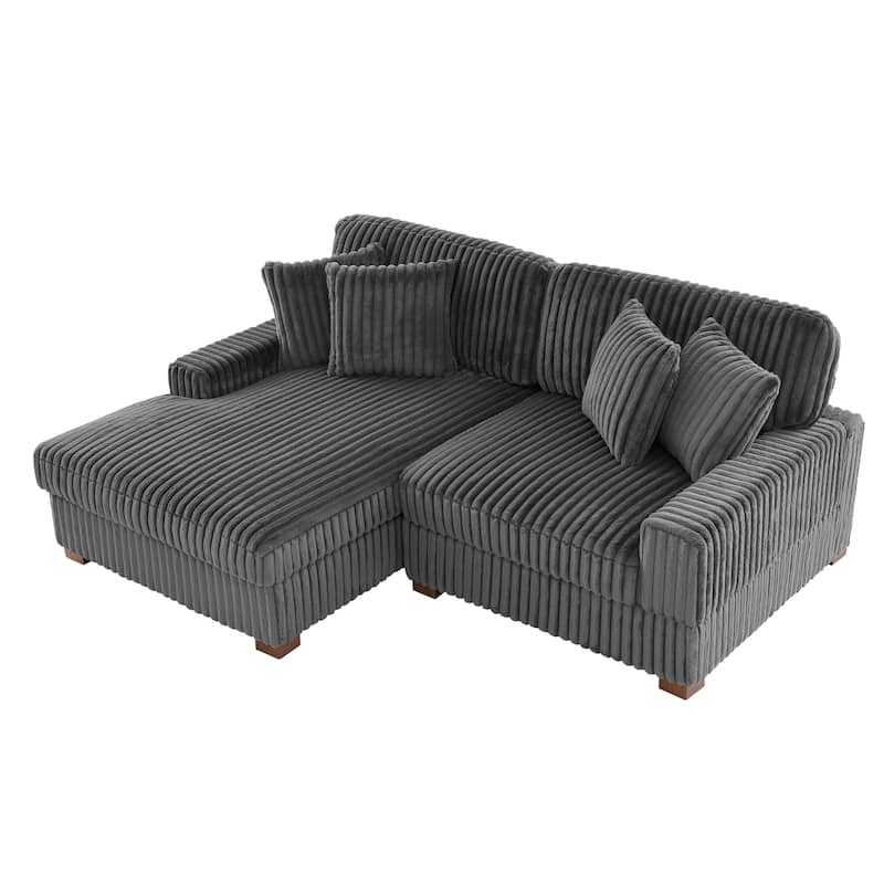 118.4"W Plush Modular Sectional Sofa with Pillows