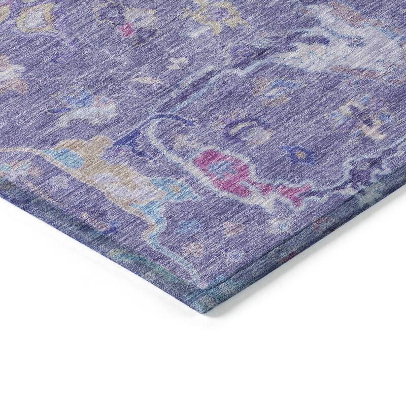 Machine Washable Indoor/ Outdoor Traditional Vintage Chantille Rug