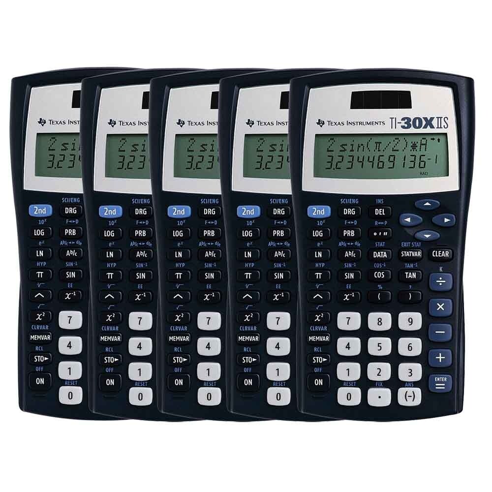 Shop Texas Instruments 30xiistkt1l1b 5 Pack Texas Instruments Ti 30x Iis Scientific Calculator Lcd Battery Solar Powered Overstock 27876545