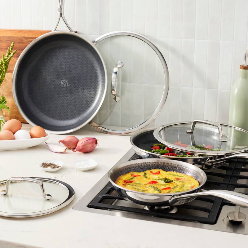 ZWILLING Peak 6-pc Stainless Steel Ceramic Nonstick Dual Performance Fry Pan Set