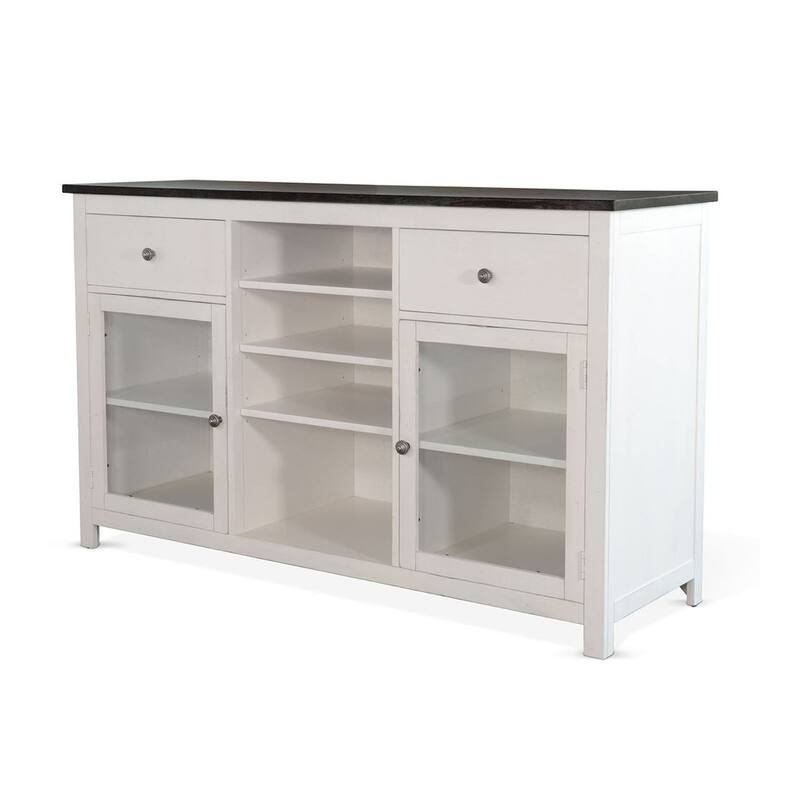 Orso Sideboard Buffet Cabinet, 2 Drawers w Adjustable Shelves, White
