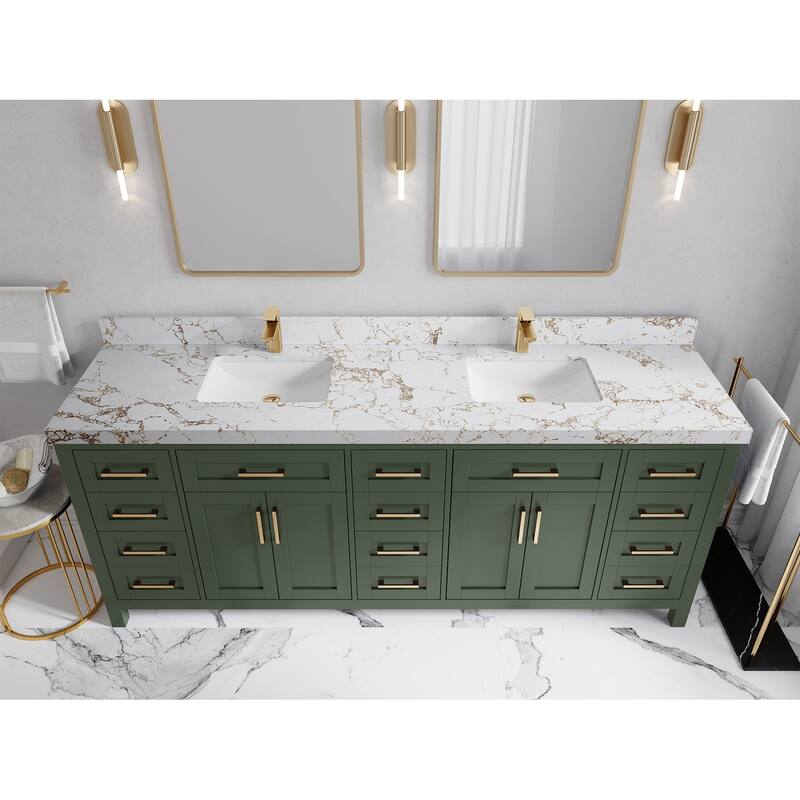 Willow Collections 84 in. W x 22 in. D Cambridge Double Sink Bathroom Vanity with Countertop