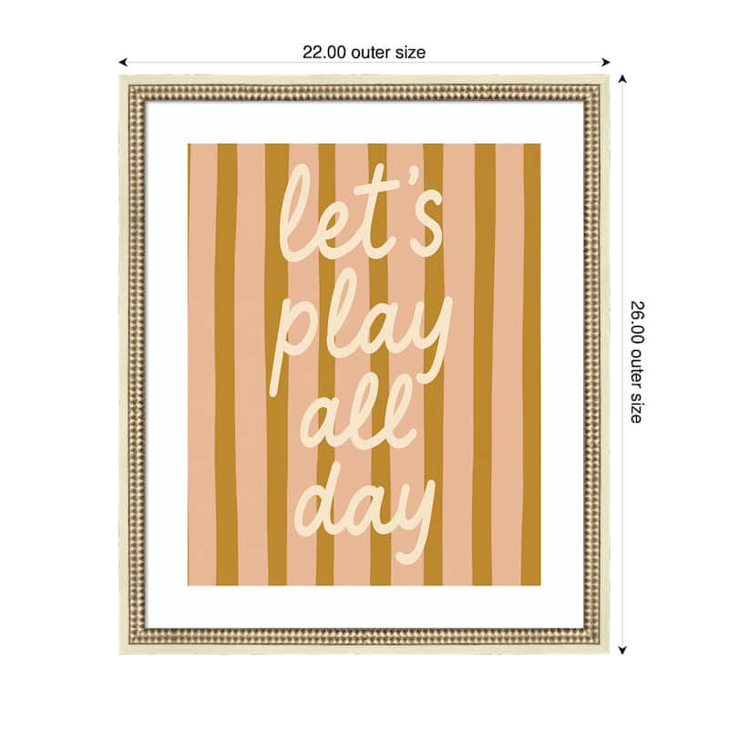 Kate and Laurel Lets Play All Day by Laura Moss Framed Wall Art Print