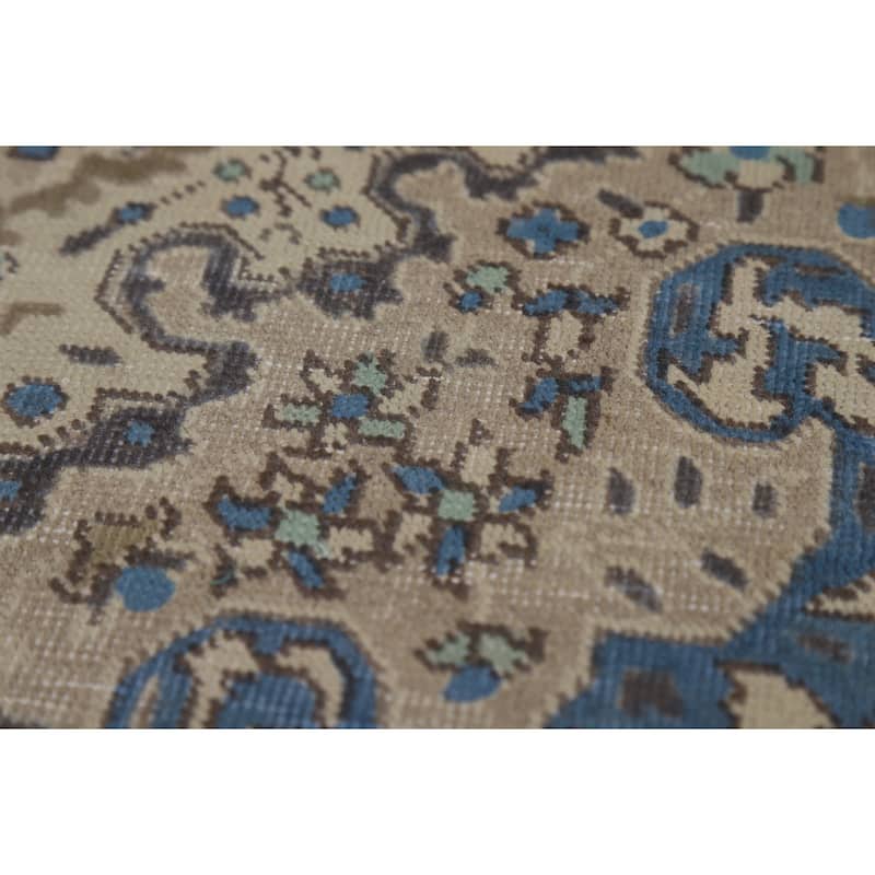 Ivory Tabriz Persian Area Rug Hand-Knotted Wool Carpet - 6'3"x 9'5"
