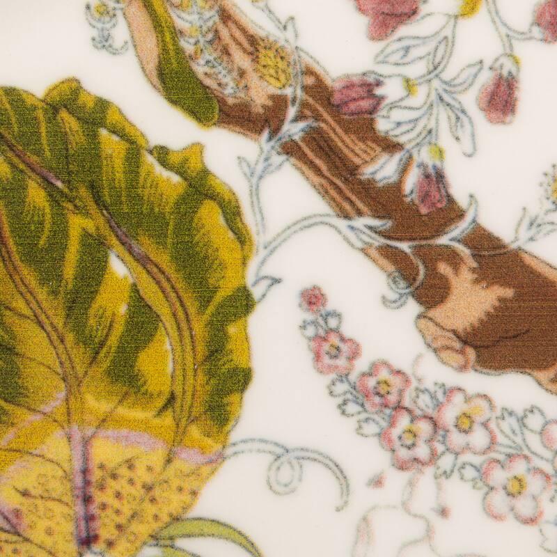 Printed Stoneware Platter with Botanicals - 13.75"L x 9.75"W x 1.13"H