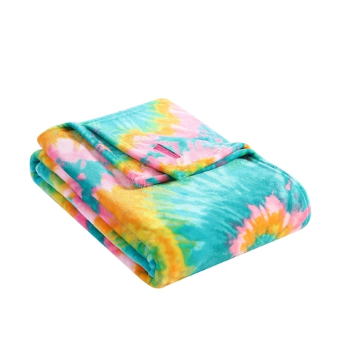 Betsey Johnson Tie Dye Love Ultra Soft Plush Throw Blanket