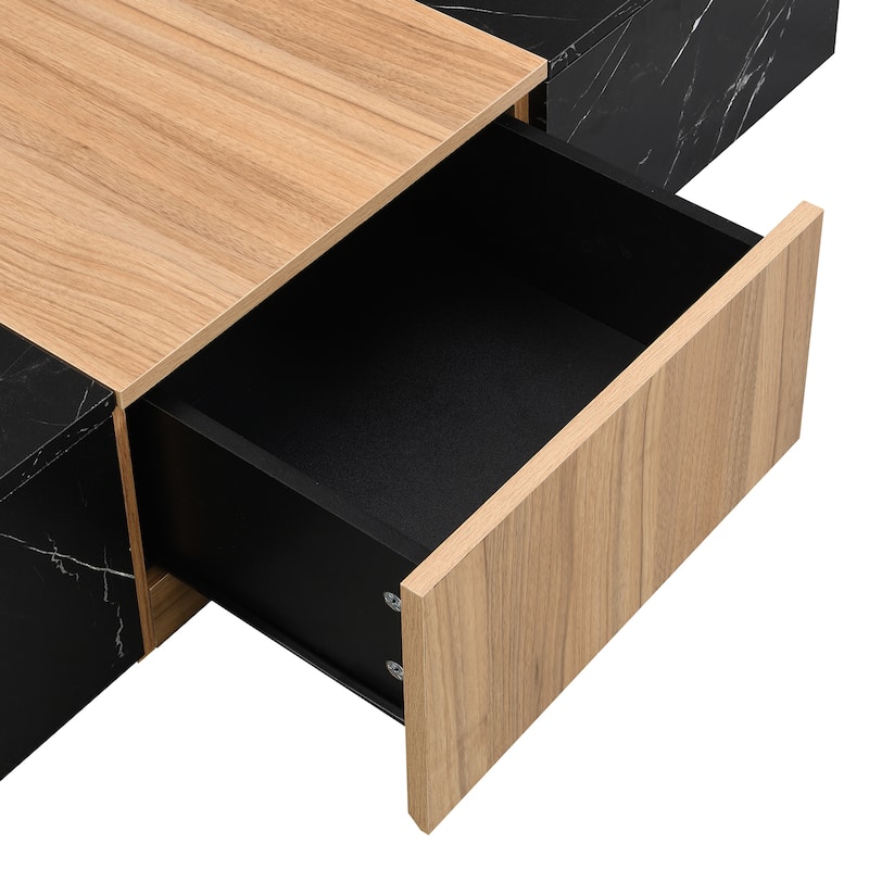 Floor Storage TV Stand, 78.70" Wood Media Console with 4 Drawers, Free Combination Entertainment Center for TVs up to 88"