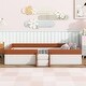 preview thumbnail 2 of 32, Montessori Floor Bed with Fence and Stairs, PU Leather Upholstered Daybed Frame with Slat Support for Child