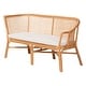 preview thumbnail 4 of 7, Adede 2-Piece Natural Rattan Corner Bench Set - Handwoven Wicker L-Shaped Dining Nook Seating, Boho Coastal Set