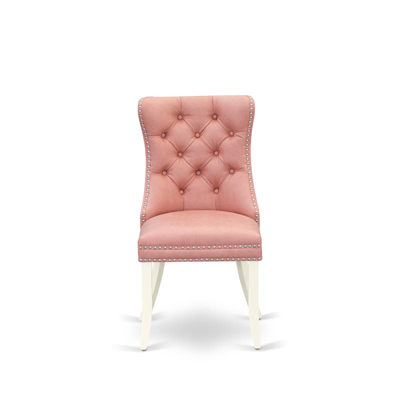 East West Furniture Dining Set Contains a Rectangle Kitchen Table and Upholstered Chairs, Linen White (Pieces Options)