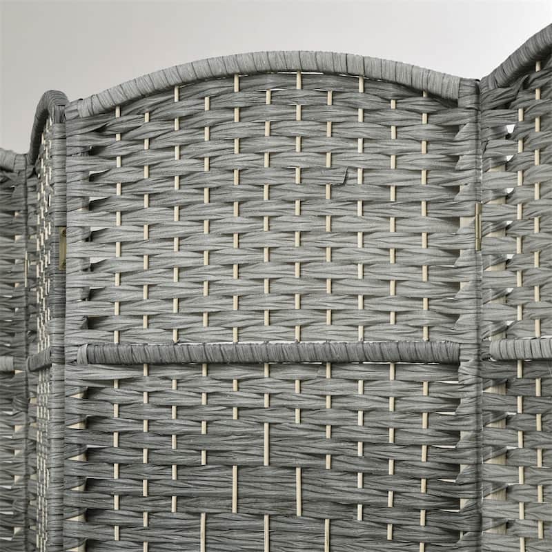 6 Panel Room Divider,6' Tall Folding Privacy Screen,Hand-Woven
