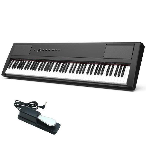 GARVEE 88 Key Digital Piano Protable Full Size 88 Key Semi Weighted Electric Digital Keyboard Piano for Beginner Professional With Power Supply Built