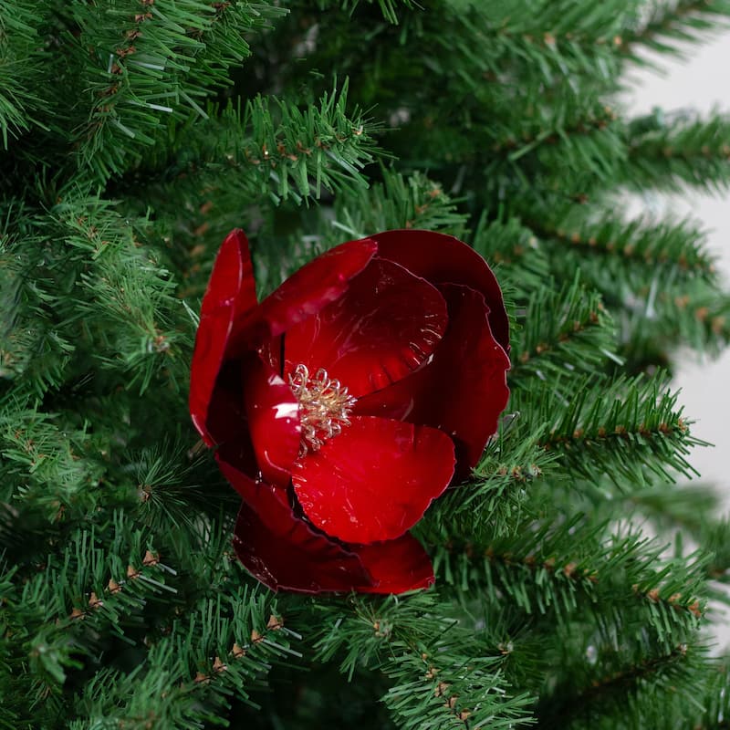 23" Red and Brown Magnolia Artificial Christmas Stem - 23