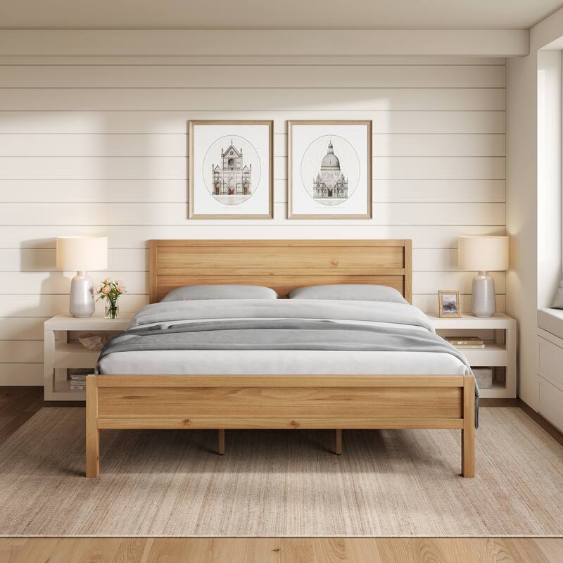 GDFStudio - Maddox Modern Wood Panel Bed with Slat System