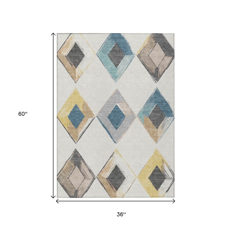 HomeRoots Geometric Transitional Rectangle Outdoor Rug
