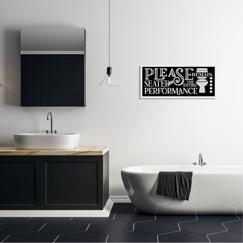 Stupell Please Remain Seated Phrase Framed Giclee Art Design by LSR Design Studio