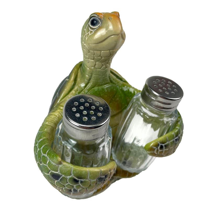 Sea Turtle Salt And Pepper Shaker Set Coastal Kitchen Decor - 5.75 X 5 X 4 inches