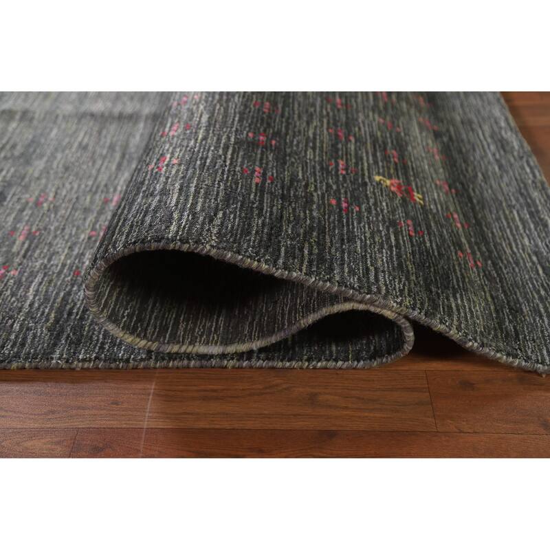 Gabbeh Indian Area Rug Hand-Knotted Wool Carpet - 7'11"x 9'10"