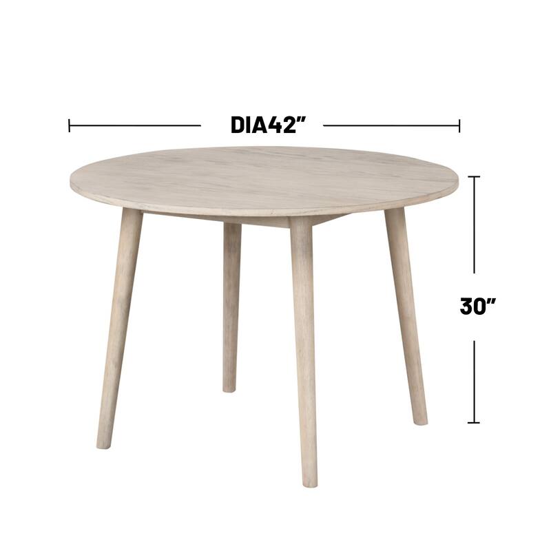 Round Wooden Dining Table with Shaker Legs