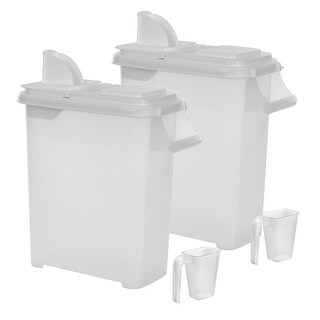 Buddeez Vogelfutterspender-Set – 8 Qt & 3,5 Qt Behälter Mit Deckel & Ausgießer, BPA-frei