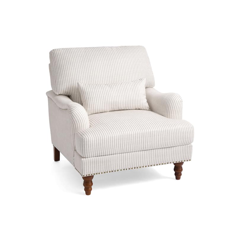 Set of 2 Mid Century Chenille Upholstered Accent Chairs