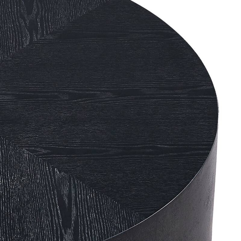 35.43 Inch Modern Round Coffee Table Coffee Table for Living Room,Drum Center Table for Apartment, No Need Assembly