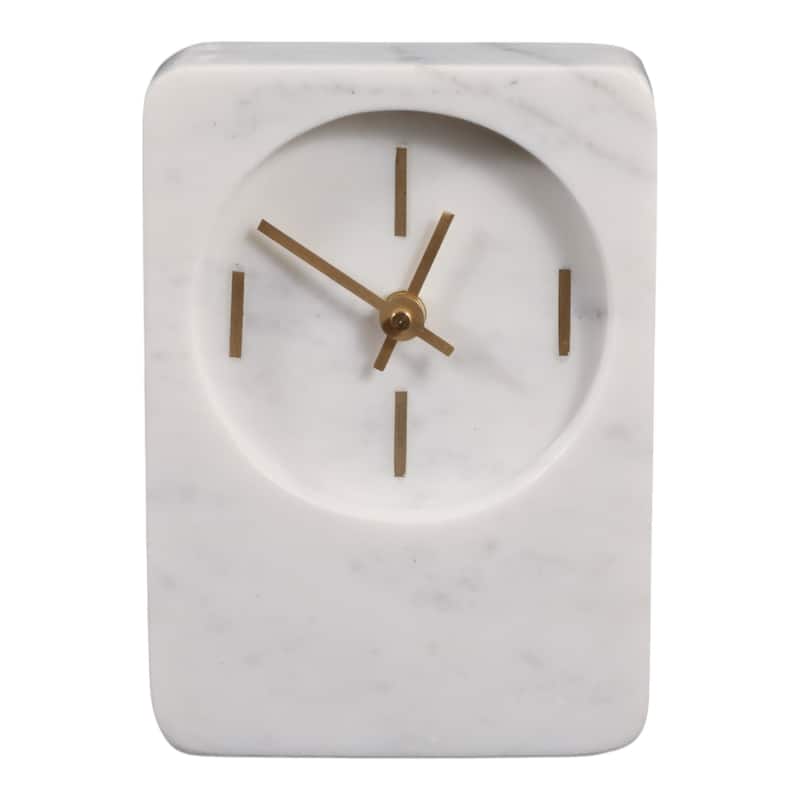 Contemporary Marble Decorative Clock - 5" x 2" x 7.25"