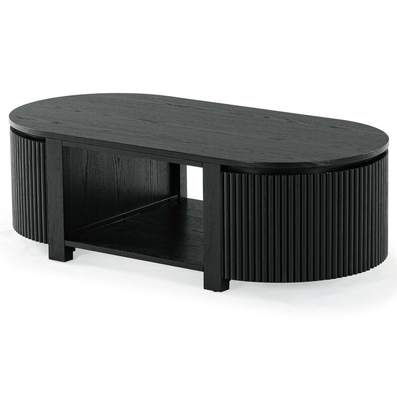 SAFAVIEH Couture Shelbie Reeded Oval Coffee Table, Fully Assembled - 51"W x 25"D x 16"H