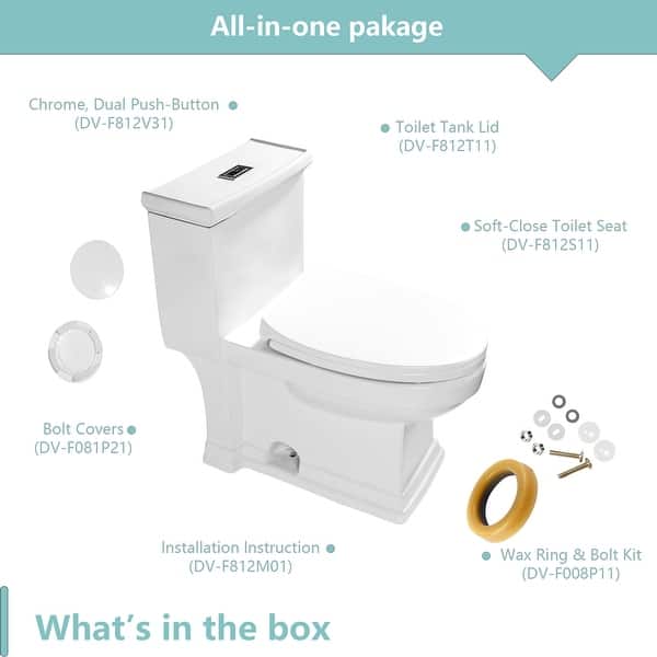 1 28 Gpf Water Efficient Elongated One Piece Toilet Seat Included On Sale Overstock 32523420