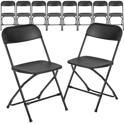 10 Pack 650 lb. Capacity Premium Plastic Folding Chair