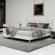 preview thumbnail 38 of 91, Caxkun Upholstered Platform Bed Frame with Wingback headboard White - King