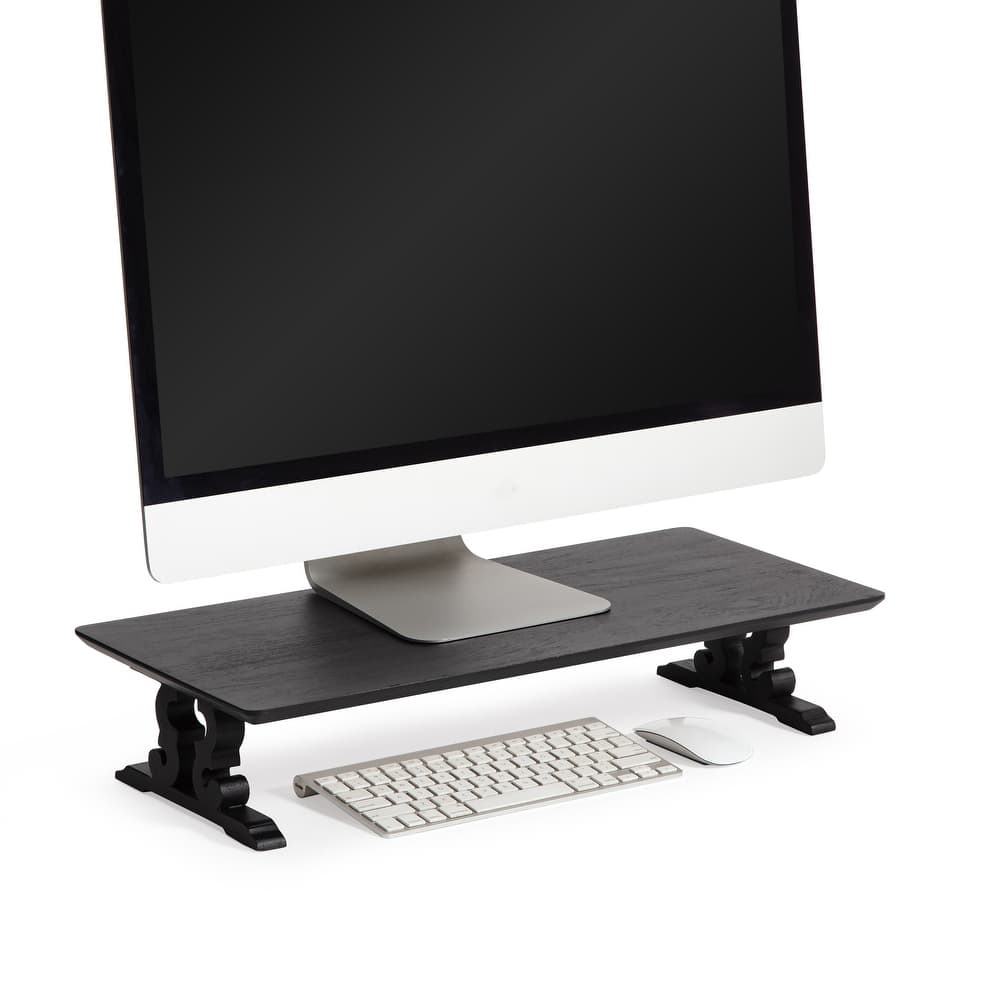 Jani Wood Monitor Stand Riser Desk - Ergonomic Design Stand, Desktop Organizer Table for Home, Office Workspace, Gaming Desk