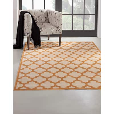 Tangerine/Ivory Area Rug 8x10 - 8' x 10'
